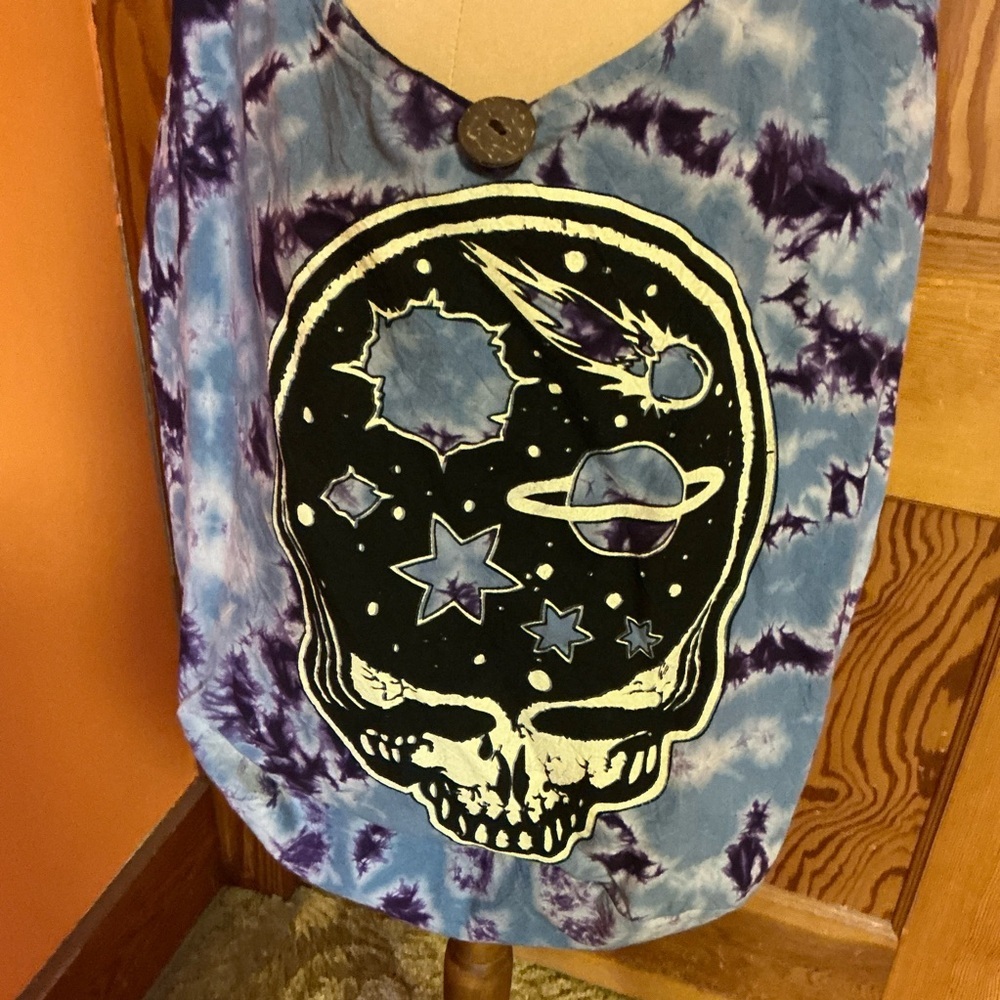 Grateful Dead Tie dye Batik Space Your Face Hippie Chic Hobo Bag - Picture 5 of 11